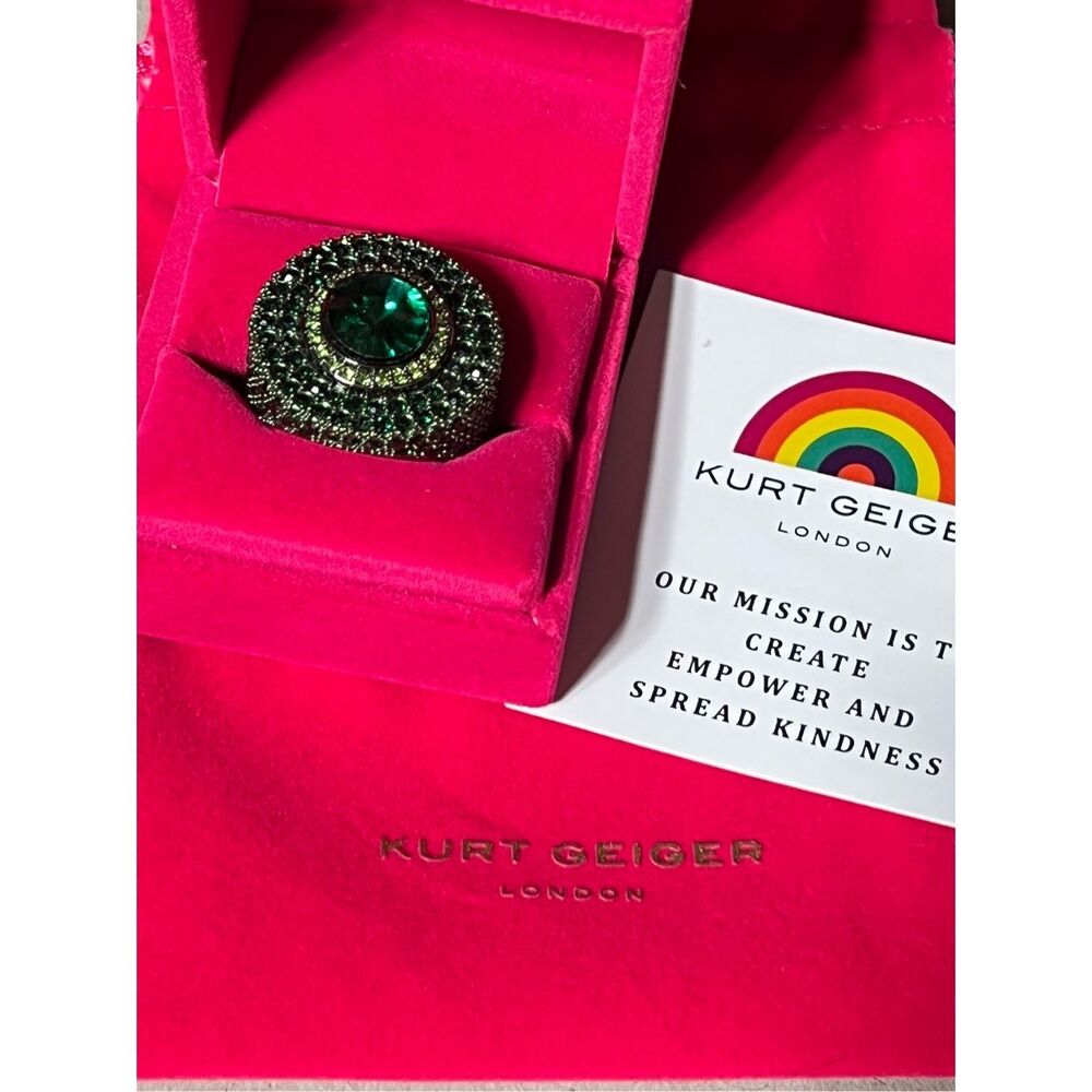 Kurt Geiger NWT Pave Emerald Octavia Ring Size 9